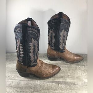 Tony Lama Mens 6171 Ol’ Buck El Paso Leather Pull On Cowboy Western Boots 8.5